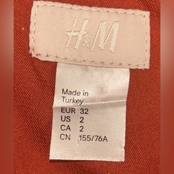 H&M Frill Burnt Orange Above Knee Dress Size 2 - Picture 11 of 12